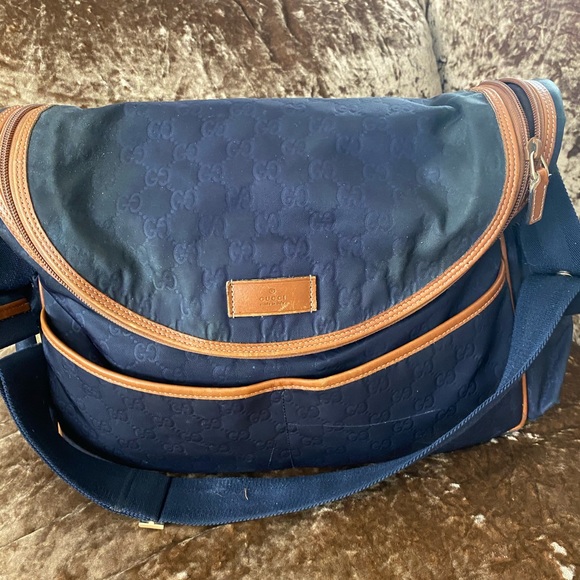Gucci blue guccissima diaper bag - Picture 2 of 7